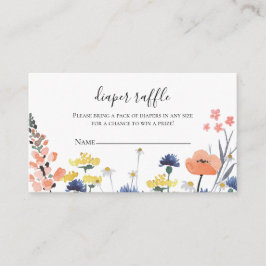 Cartão De Informações Fralda de flor selvagem Raffle