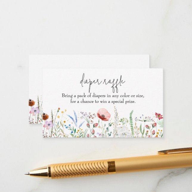 Cartão De Informações Fralda de flor selvagem Raffle (Frente/Verso In Situ)