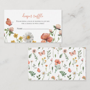 Cartão De Informações Fralda de flor selvagem Raffle