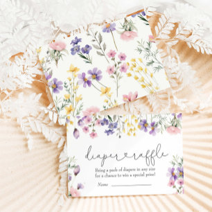 Cartão De Informações Fralda de flores selvagens Raffle
