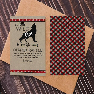 Cartão De Informações Fralda de Garotos selvagens Raffle Chá de fraldas