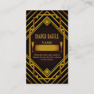 Cartão De Informações Fralda de Gatsby Dourada Raffle 2020