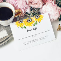 Fralda de girassol Raffle Script Elegante