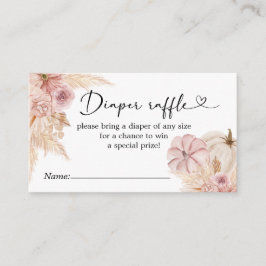 Cartão De Informações Fralda de Grama Rosa-Pumpkin Raffle