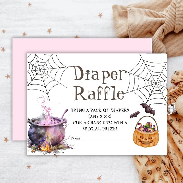 Cartão De Informações Fralda de Halloween Raffle Girl rosa (Criador carregado)