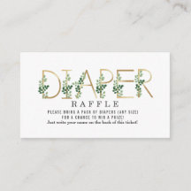 Fralda de inscrição botânica Chá de fraldas Raffle