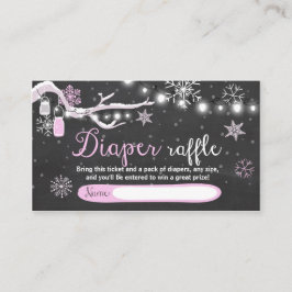 Cartão De Informações Fralda de inverno Raffle Card cor-de-rosa