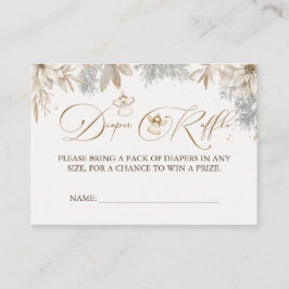 Cartão De Informações Fralda de inverno Raffle Chá de fraldas bebê