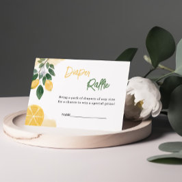 Cartão De Informações Fralda de limão Chá de fraldas de Raffle