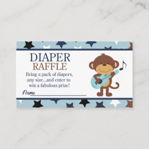 Cartão De Informações Fralda de macaco Rockstar Raffle