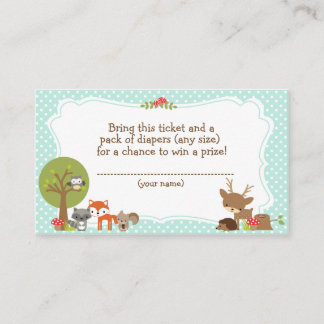 Cartão De Informações Fralda de madeira Raffle azul