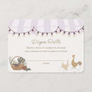 Cartão De Informações Fralda de Mercado para Agricultores Rosa Raffle In