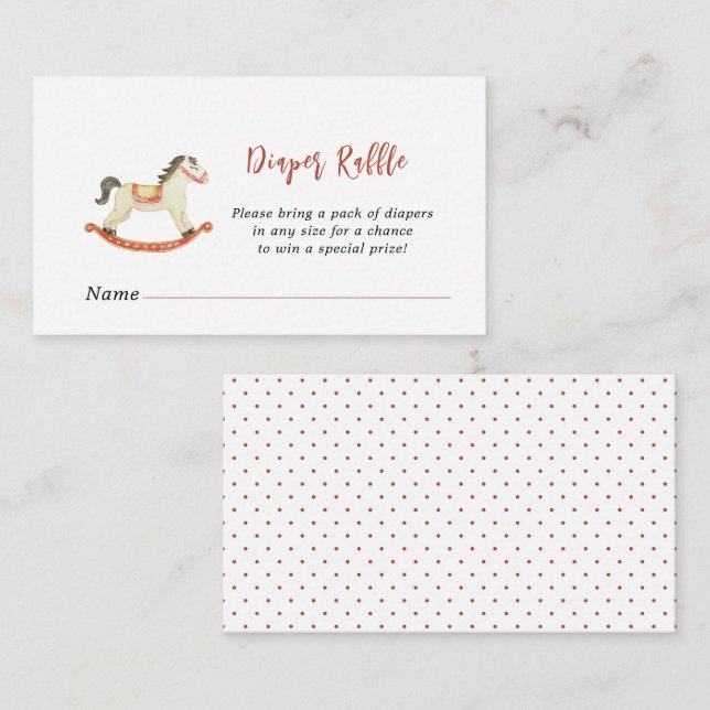 Cartão De Informações Fralda de Natal Raffle (Frente/Verso)