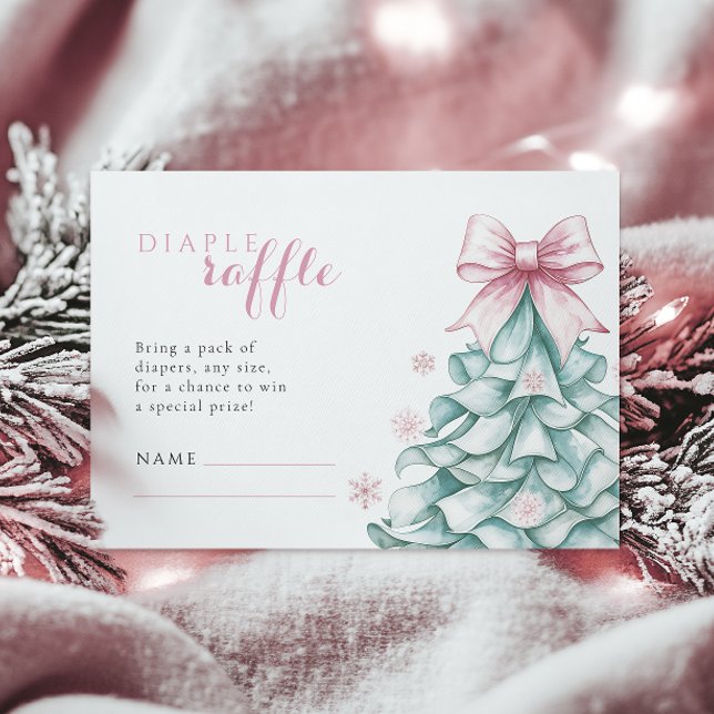 Cartão De Informações Fralda de Natal Raffle Chá de fraldas (Criador carregado)