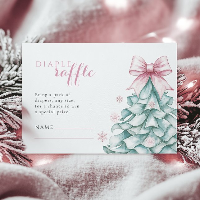 Cartão De Informações Fralda de Natal Raffle Chá de fraldas (Criador carregado)