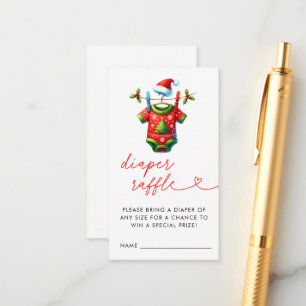 Cartão De Informações Fralda de Papais noeis de Natal Vermelho Raffle