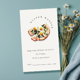 Cartão De Informações Fralda de pizza especial Chá de fraldas Raffle