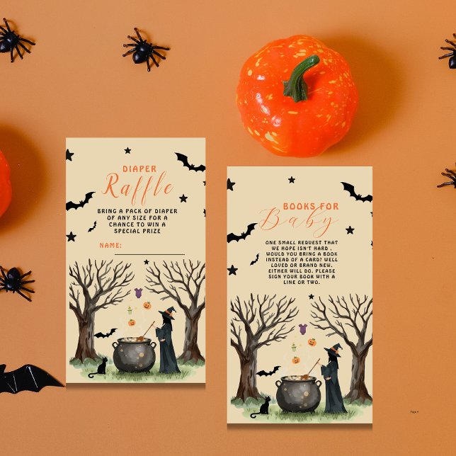 Cartão De Informações Fralda de Poção de Bruxas do Halloween Raffle (Criador carregado)