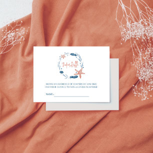 Cartão De Informações Fralda de recife de coral de Starfish, em aquarela