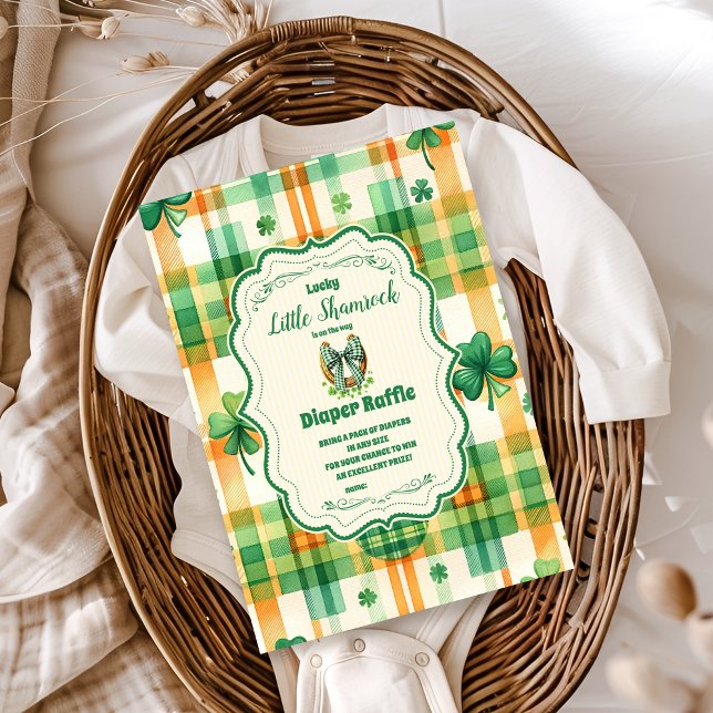 Cartão De Informações Fralda de Shamrock Verde Raffle (Criador carregado)
