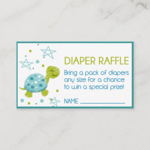 Cartão De Informações Fralda de Tartaruga Estrela Raffle