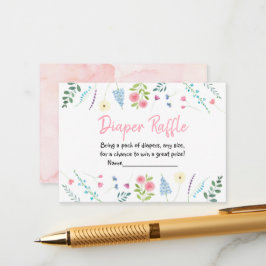 Cartão De Informações Fralda do Jardim de Flores Selvagens Raffle