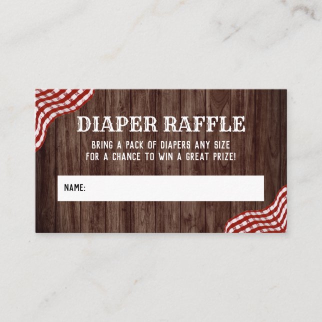 Cartão De Informações Fralda do Picnic Chá de fraldas Raffle Inserir (Frente)