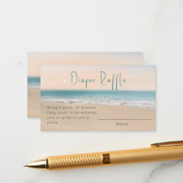 Cartão De Informações Fralda do Tema da Praia Raffle