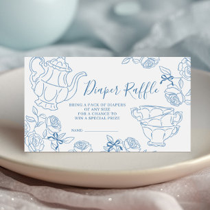 Cartão De Informações Fralda do Toile Tea Party Raffle