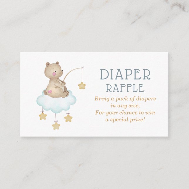Cartão De Informações Fralda do Urso da Madeira Raffle (Frente)
