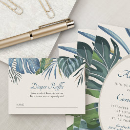 Cartão De Informações Fralda Elegante Tropical Raffle