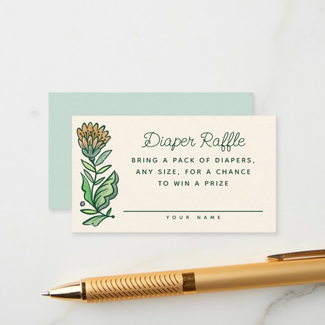 Cartão De Informações Fralda Escandinava Artista Raffle (Frente/Verso In Situ)