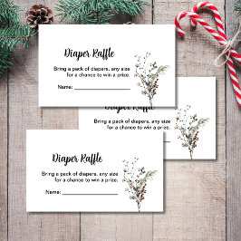 Cartão De Informações Fralda espingardas winterberry rustic boho wilflow