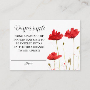 Cartão De Informações Fralda Floral Chá de fraldas Raffle