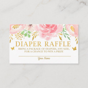 Cartão De Informações Fralda Floral de Água Carteira Raffle Bebê