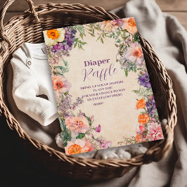 Cartão De Informações Fralda Floral de Cores Aquáticas Whimscópicas Raff