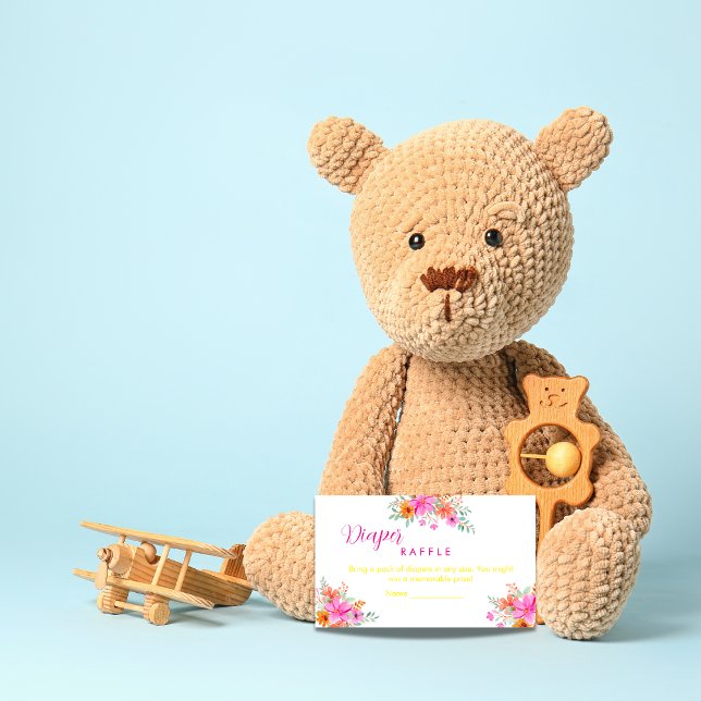 Cartão De Informações Fralda floral de verão brilhante Raffle (Criador carregado)