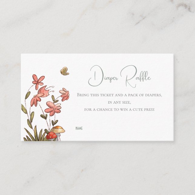 Cartão De Informações Fralda Floral Raffle (Frente)