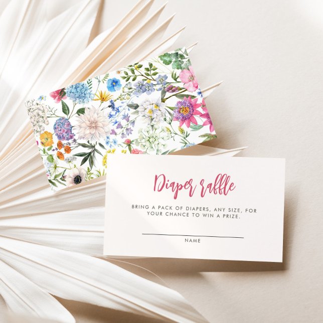 Cartão De Informações Fralda Floral Raffle (Criador carregado)