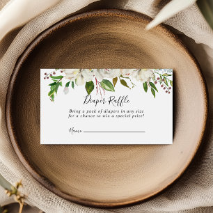 Cartão De Informações Fralda Floral Raffle