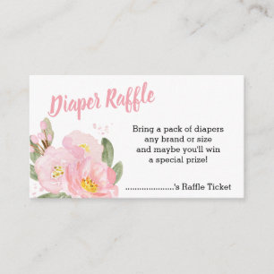 Cartão De Informações Fralda Floral Rosa Raffle