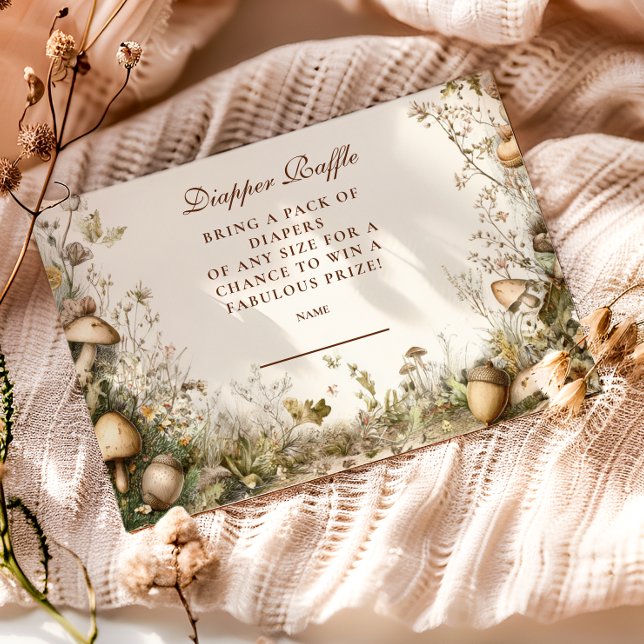 Cartão De Informações Fralda Floresta De Cogumelo De Madeira Raffle (Criador carregado)