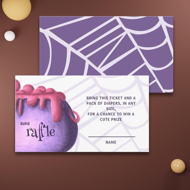 Cartão De Informações Fralda Halloween Chá de fraldas Raffle (Criador carregado)
