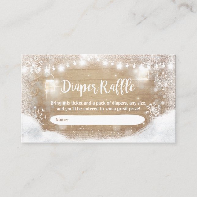 Cartão De Informações Fralda Inverno Raffle Card Russo Snow (Frente)