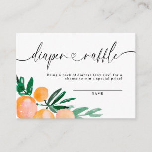 Cartão De Informações Fralda Laranja Moderna Raffle Chá de fraldas