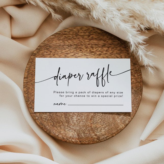Cartão De Informações Fralda moderna Raffle Inserir Mínimo Preto e Branc (Criador carregado)