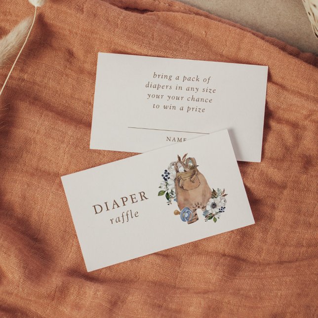Cartão De Informações Fralda Neutral Boho Nursery Raffle (Criador carregado)