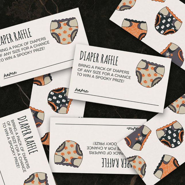 Cartão De Informações Fralda Neutral de Chá de fraldas de Halloween Raff (Criador carregado)