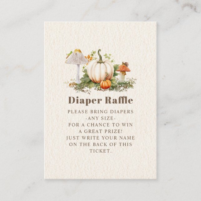 Cartão De Informações Fralda Raffl Chá de fraldas Pumpkin Pumpkin (Frente)