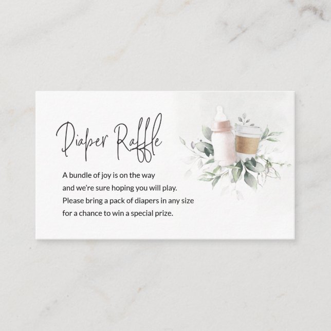 Cartão De Informações Fralda Raffle Baby está criando café rosa (Frente)